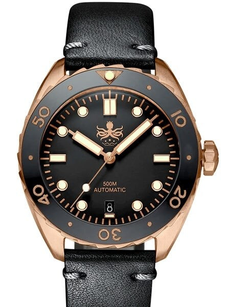PHOIBOS Eagle Ray 500-Meter Swiss Automatic Dive Watch with Bronze Case, DD AR Sapphire Crystal #PY018D