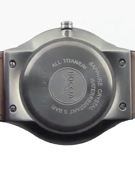 Boccia Mens Thin Quartz Dress Watch with 38mm Titanium Case and Sapphire Crystal #3559-02