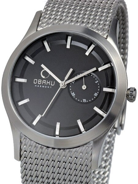 Obaku Harmony Quartz Watch with Pointer Date Sub-Dial #V124GCBMC
