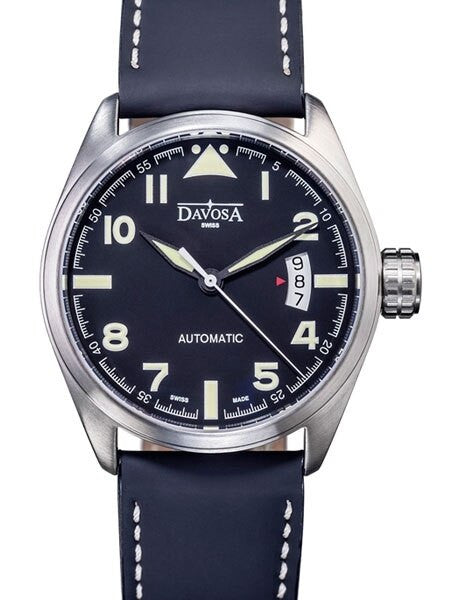 Davosa Military Swiss Automatic 200 Meter Pilot Watch with Black Dial #16151154