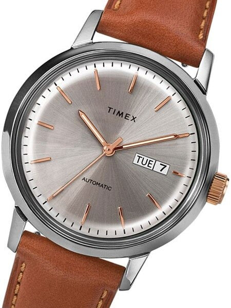 Timex 40mm Marlin 21-Jewel Automatic Watch with Stainless Steel Case and Silver Dial #TW2U11800ZV