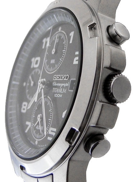 Seiko Titanium Quartz Chronograph with Handy Alarm Function  #SNA113P1