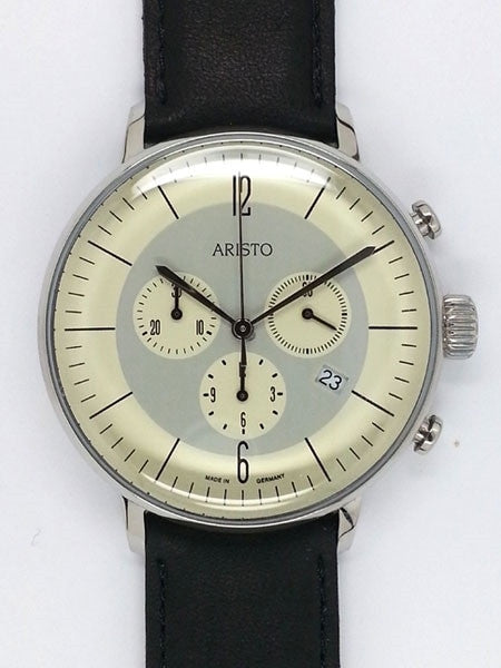 Aristo Bauhaus Swiss Quartz Chronograph Watch with 12-Hr Totalizer #4H177