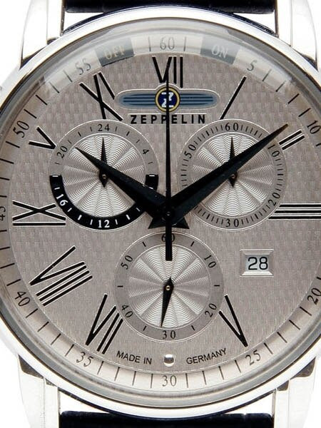 Graf Zeppelin Chronograph Watch with Alarm Funcition, Domed Crystal #7696-4