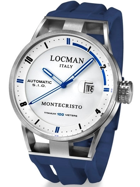 Locman Montecristo 100 Meter Automatic Watch with 44mm Stainless Steel and Titanium Case #511WHBLBL