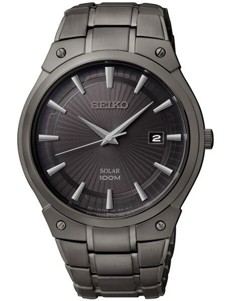 Seiko Core Series Solar Watch with 41mm Black Ion Case and Bracelet #SNE325