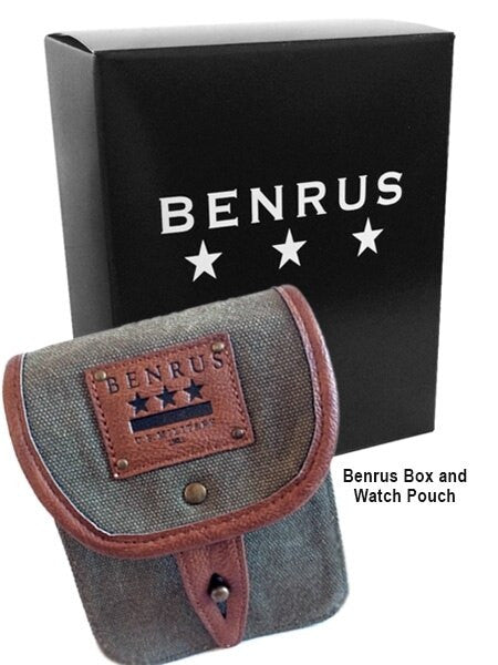 BENRUS 43mm Stainless Steel, Military-Inspired Quartz Nighthawk Watch #BR002C