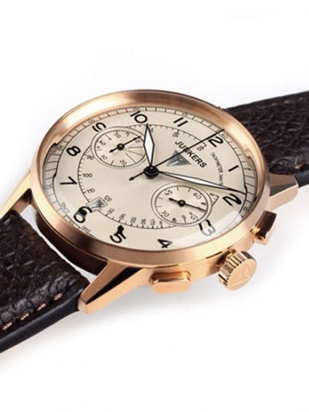 Junkers G38 Beige Dial, Quartz Chronograph with 60-Minute Timer #6972-1