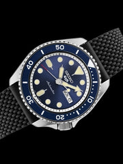 Seiko 5 Sports 24-Jewel Automatic Watch with Blue Dial and Silicone Strap #SRPD93