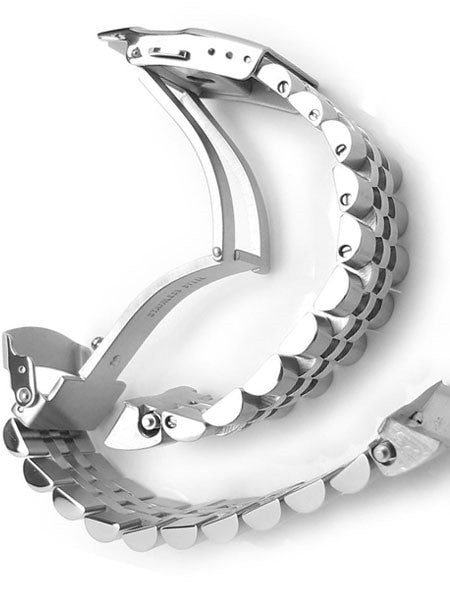 Strapcode 22mm Super-J "Louis" watch band for SEIKO Diver SKX007/009/011 Curved End #SS221803B020