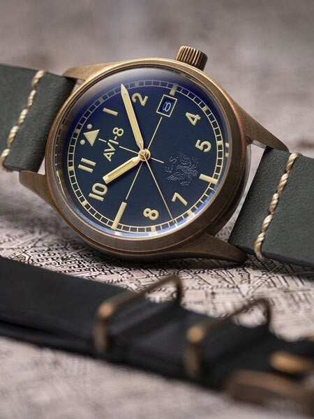 AVI-8 Flyboy Eagle Squadron Bronze Pilot Watch with an Automatic Movement, AR Sapphire Crystal  #AV-4071-02