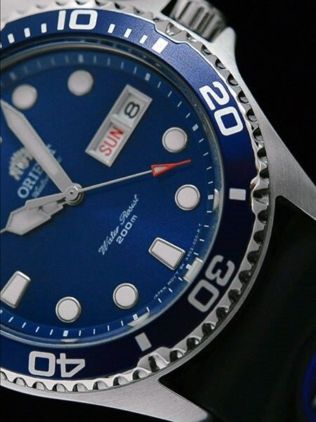 Orient Ray II Blue Dial Automatic Dive Watch with Rubber Dive Strap  #AA02008D