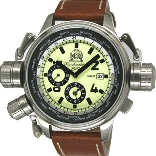 Tauchmeister Worldtimer Watch with Alarm and Full Luminous Dial #T0195