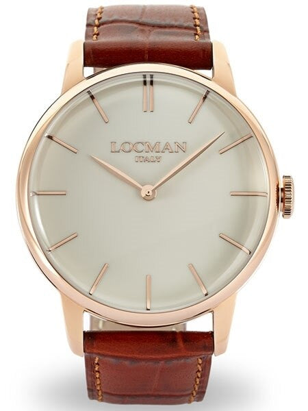 Locman 1960's Collection Elegant Quartz Dress Watch with 41mm Case #0251V10-RGAVRGPN