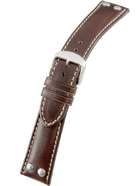 Di-Modell Ikarus Oiled Calfskin Leather, Aviator Style Watch Strap with Rivets #122528