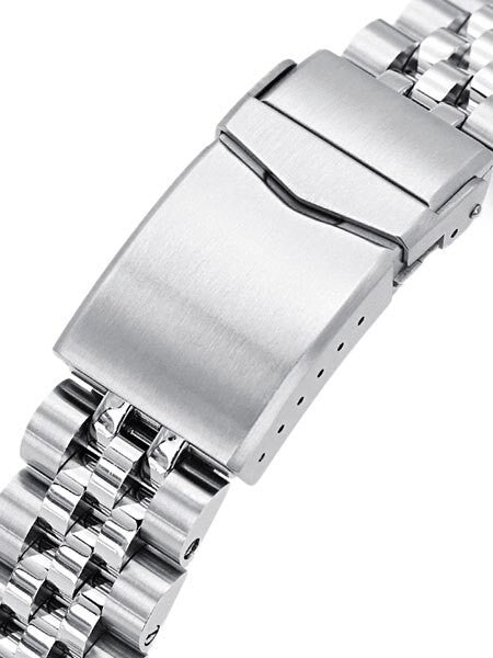 Strapcode 20mm ANGUS-J "Louis" 316L Stainless Steel Watch Bracelet for for Seiko Baby Turtle Models, V-Clasp #SS201820B074