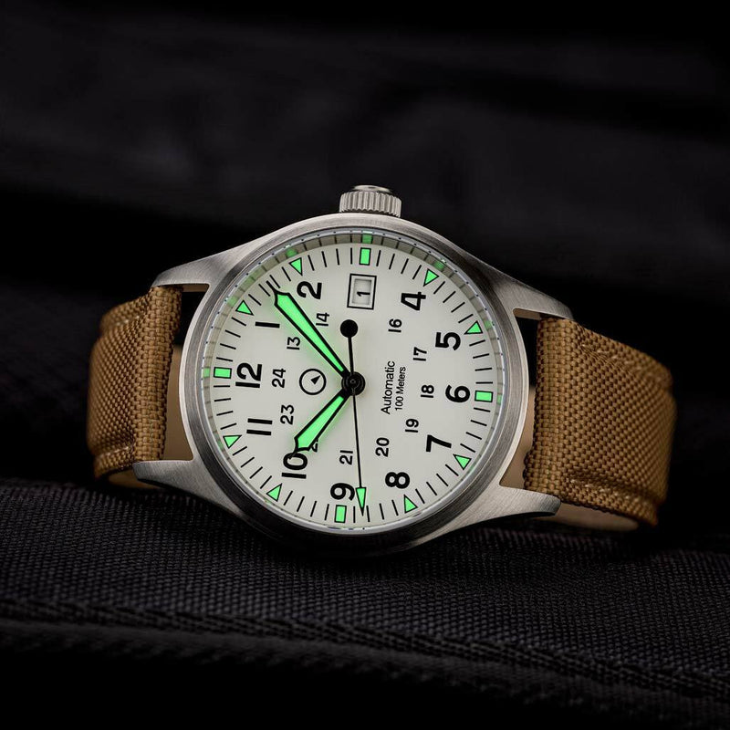 Islander Mitchel Automatic Field Watch with Nylon Weave Strap and an AR Sapphire Crystal #ISL-40