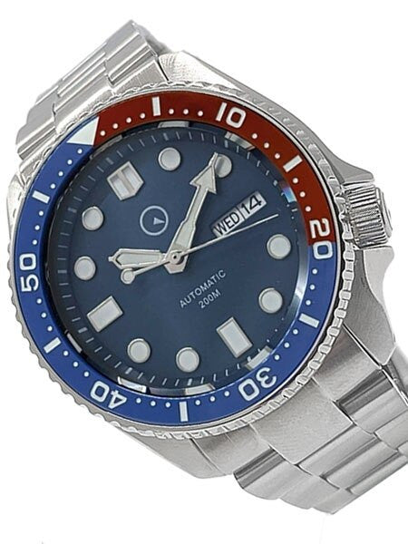 Islander Automatic Dive Watch with Solid-Link Bracelet, AR Sapphire Crystal, and Luminous Ceramic Bezel Insert #ISL-03