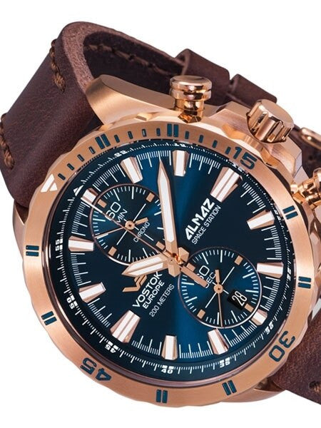 Vostok-Europe Almaz Two-Eye Quartz Chronograph with 60-Minute Stopwatch #320B262