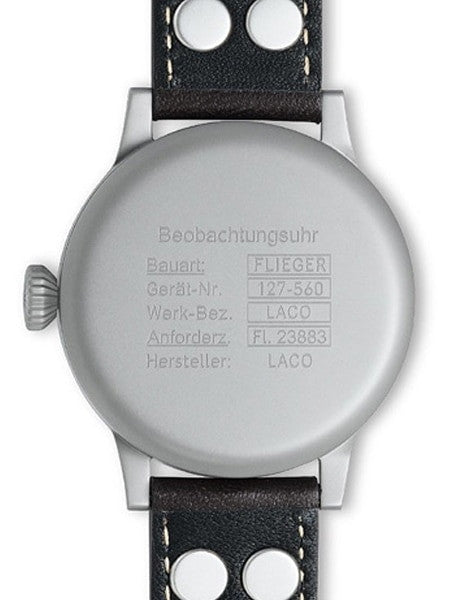 Laco Dortmund Type B Dial Swiss Mechanical Pilot Watch with Domed Sapphire Crystal #861751