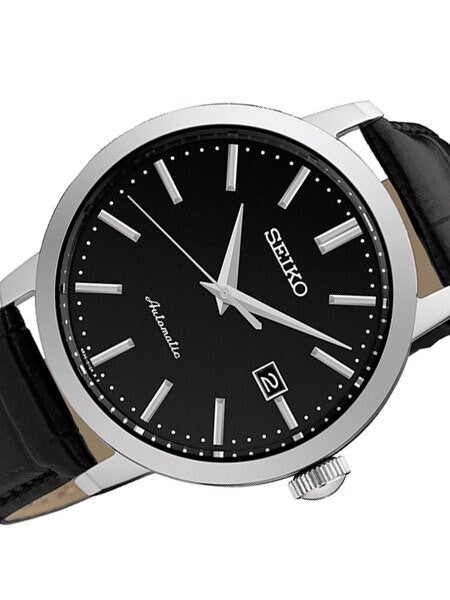 Seiko 23-Jewel Automatic Dress Watch with 42mm Case, Leather Strap #SRPA27