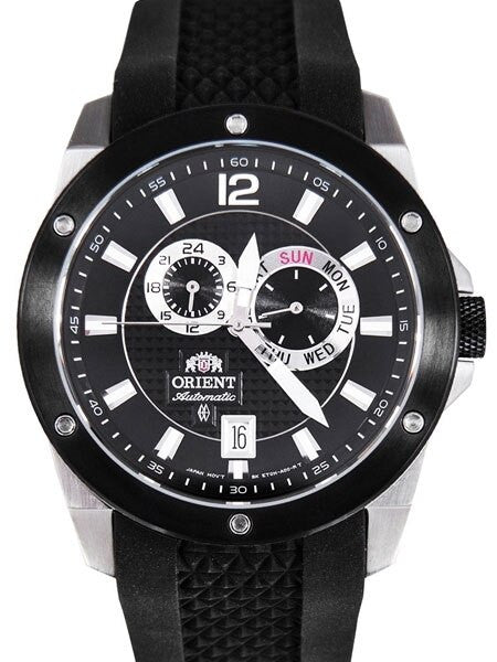 Scratch and Dent - Orient Elite 21-Jewel Automatic Sport Watch with Sapphire Crystal, 24-Hour Sub-Dial #ET0H001B
