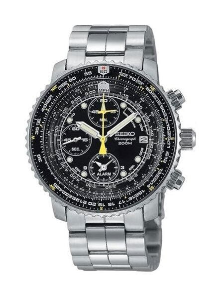 SEIKO SNA411P1（動作品） Seiko SNA411 SNA411P SNA411P1 Quartz Flight Chronograph Watch with
