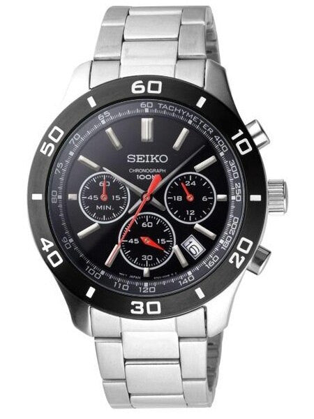 Seiko Quartz Chronograph with 24-hour Sub-Dial on a Steel Bracelet #SSB053p1