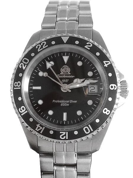 Tauchmeister T0021 600-Meter Quartz GMT Dive Watch with Screw-Down Crown