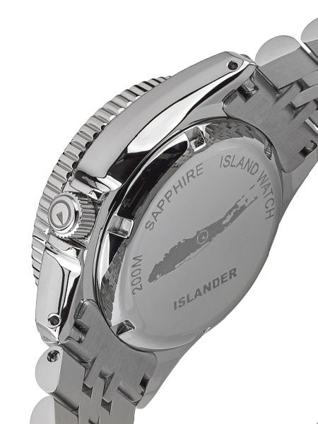Islander 38mm Automatic Purple Dive Watch with Solid-Link Bracelet, AR Double Dome Sapphire Crystal, and Luminous Sapphire Bezel Insert #ISL-64