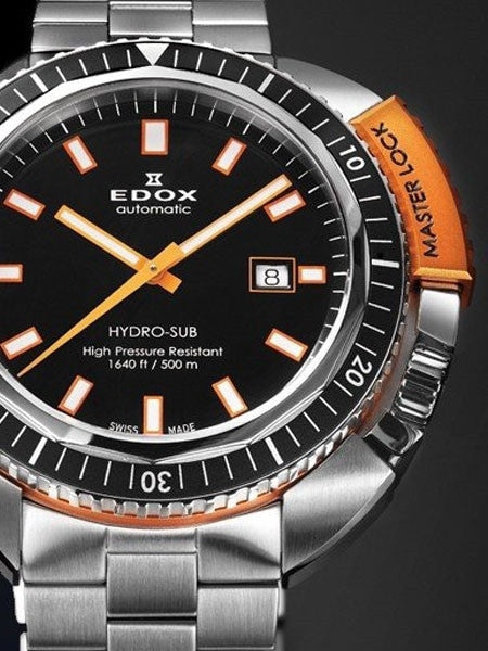Edox Hydro-Sub Swiss Automatic Dive Watch with Edox MasterLock #80301-3NOM-NIN