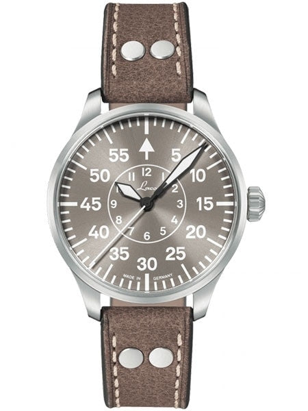 Laco 39mm Aachen Taupe Automatic Pilot Watch with Sapphire Crystal #862126