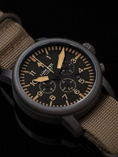 Lum-Tec Combat 44 Chronograph Watch with Double Curved Sapphire Crystal #Combat B44