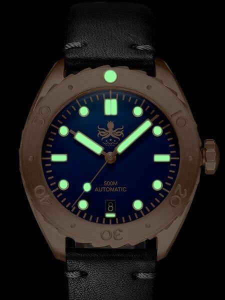 Scratch and Dent - PHOIBOS Eagle Ray 500-Meter Swiss Automatic Dive Watch with Bronze Case, DD AR Sapphire Crystal #SND1008