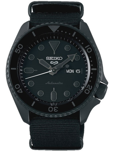 Seiko 5 Sports 24-Jewel Automatic Watch with Black Dial and Black PVD Case #SRPD79