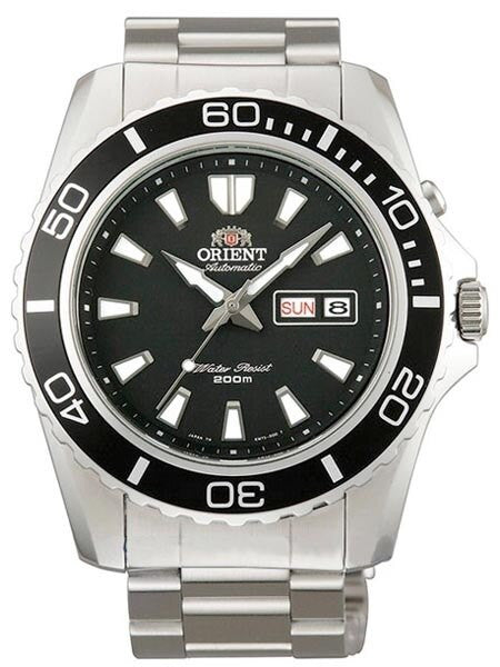 SCRATCH AND DENT - Orient Black Mako II Automatic Dive Watch on a Bracelet #CEM75001B-SND