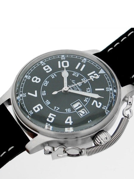 Aeromatic 1912 Quartz Aviator's Big Date Watch with Retro Crown Retention Spring #A1290