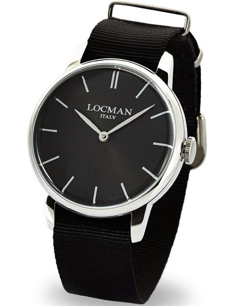 Locman 1960's Collection Sporty Quartz Dress Watch with 41mm Case #0251V01-00BKNKNK