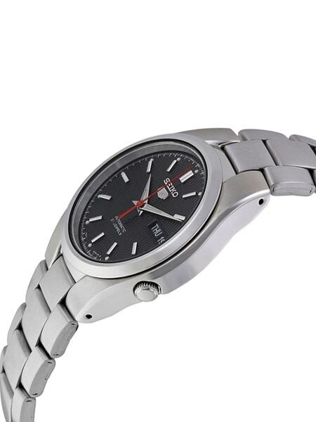 Seiko 5 Automatic Black Dial Watch with Stainless Steel Bracelet #SNK607