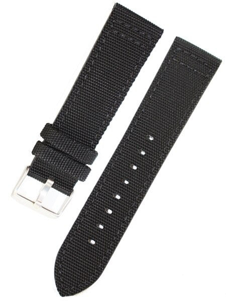 Toscana Black Canvas with Leather Backing Watch Strap #INS-CAN30