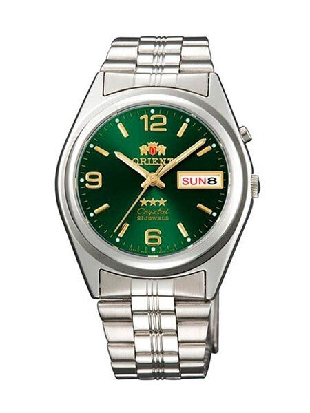 Orient Automatic Watch with Green Dial, Day-Date and SS Bracelet #EM6Q00FF