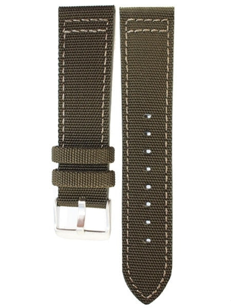 Toscana Army Green Canvas with Leather Backing Watch Strap #INS-CAN70