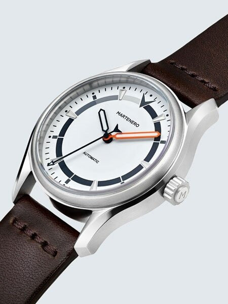 Martenero Founder Automatic Sport Watch with White Dial, Sapphire Crystal #FDR005