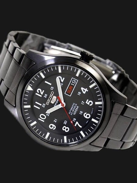 Seiko Military Gun Metal Plated Automatic Watch with 42mm Case #SNZG17K1
