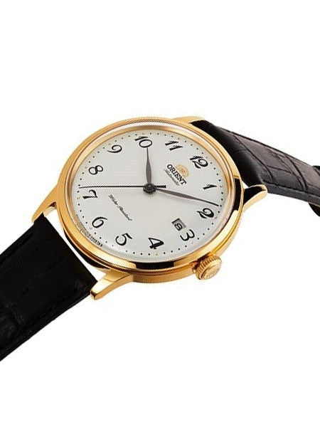 Orient Bambino 5th-Gen Automatic Dress Watch with White Dial, Arabic Numerals #RA-AC0002S10A