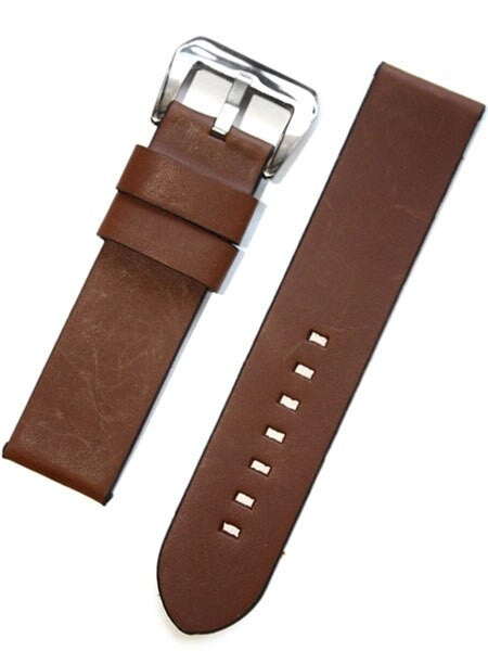 Panerai-Style Italian Vintage Brown Leather Watch Strap #DIY-38310