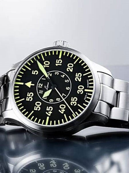 Laco 42mm Faro Type-B Dial Automatic Pilot Watch, Sapphire Crystal #861891