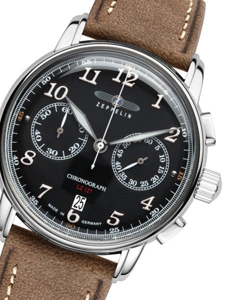 Graf Zeppelin LZ 127 Quartz Chronograph Watch with Black Dial #8678-2