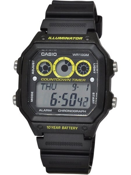 Casio Sport Watch with Stopwatch, World Time, Alarm, and 10-year Battery #AE-1300WH-1A