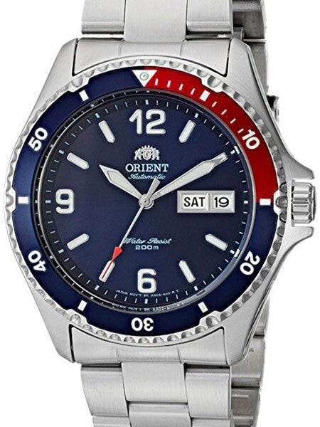 Scratch and Dent - Orient Mako II Pepsi-Style Automatic Dive Watch with SS Bracelet #AA02009D